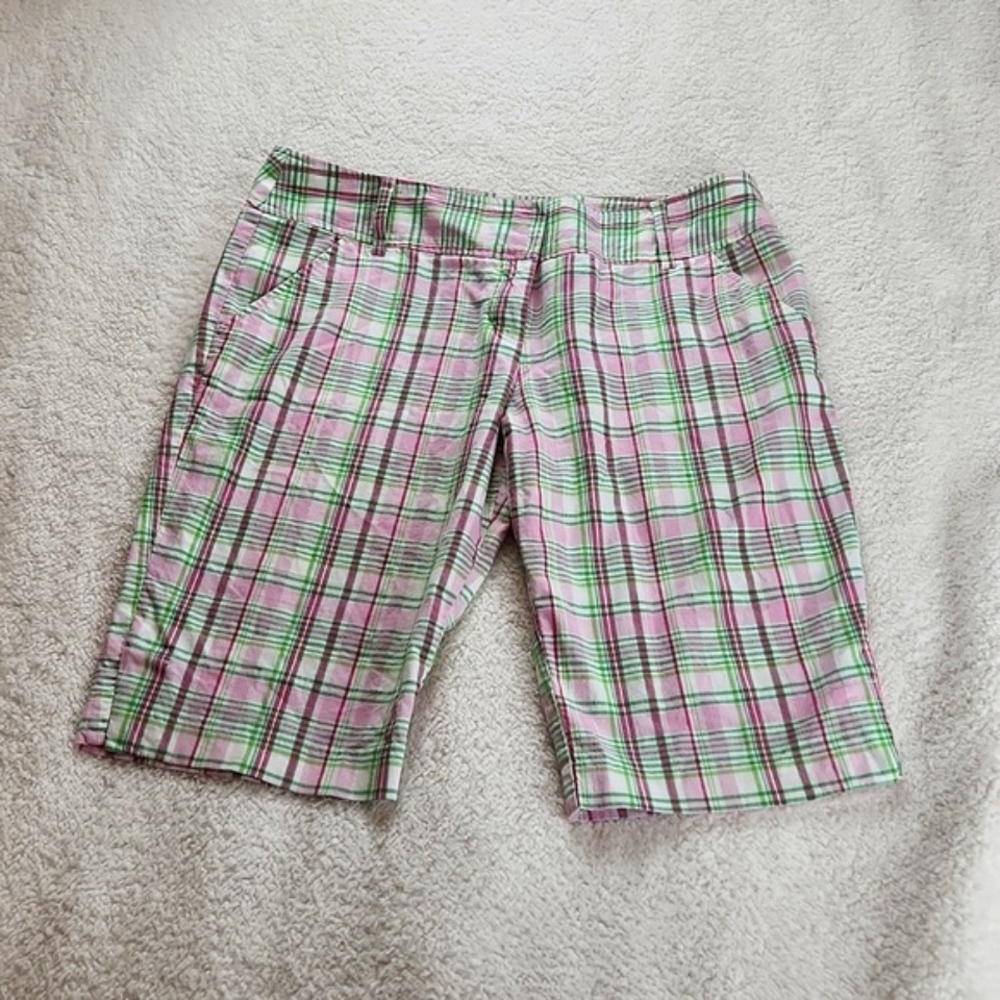 Tracey Evans retro plaid Bermuda shorts size 11